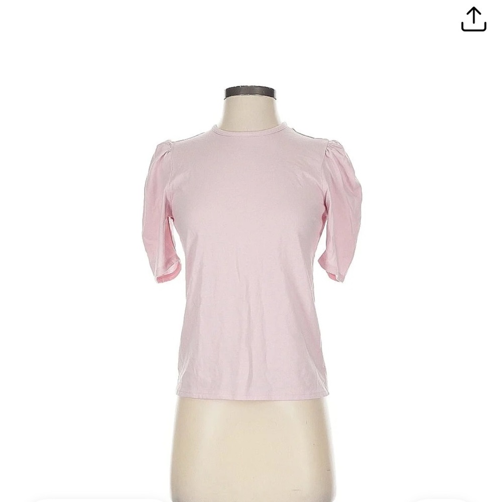 Rebecca Taylor Pink Puff Sleeve Fitted Tee